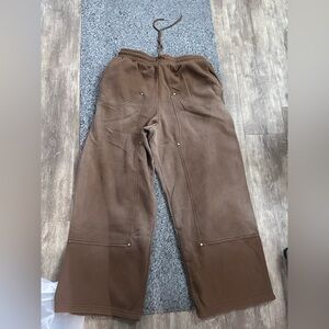 Brown Carpenter wide pant fleece